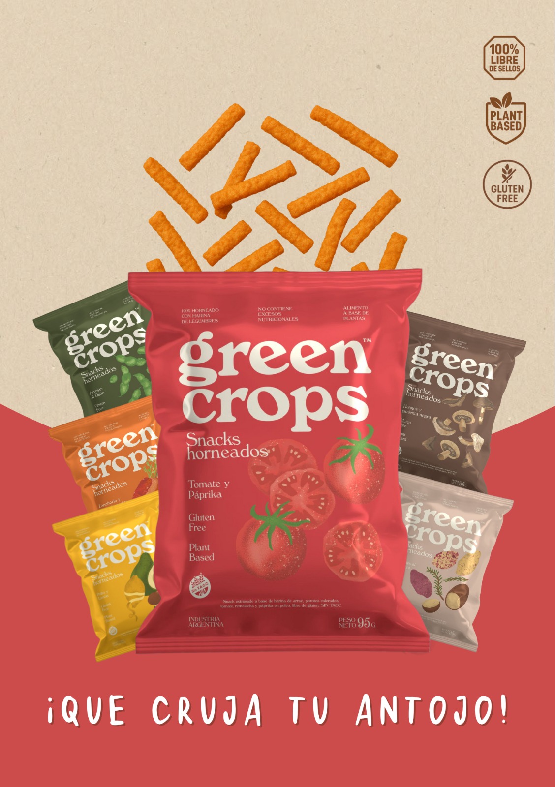 Snack green crops vegano 95g